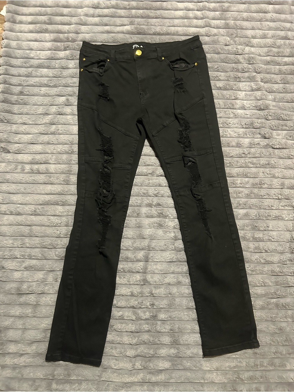 Argument Black Denim Distressed Jeans